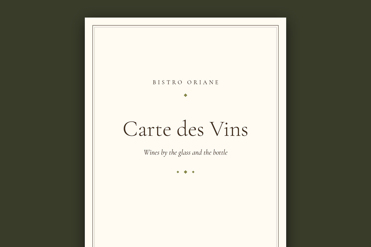 Elegant Wine List Menu Template, a Brochure Template by BrandPacks