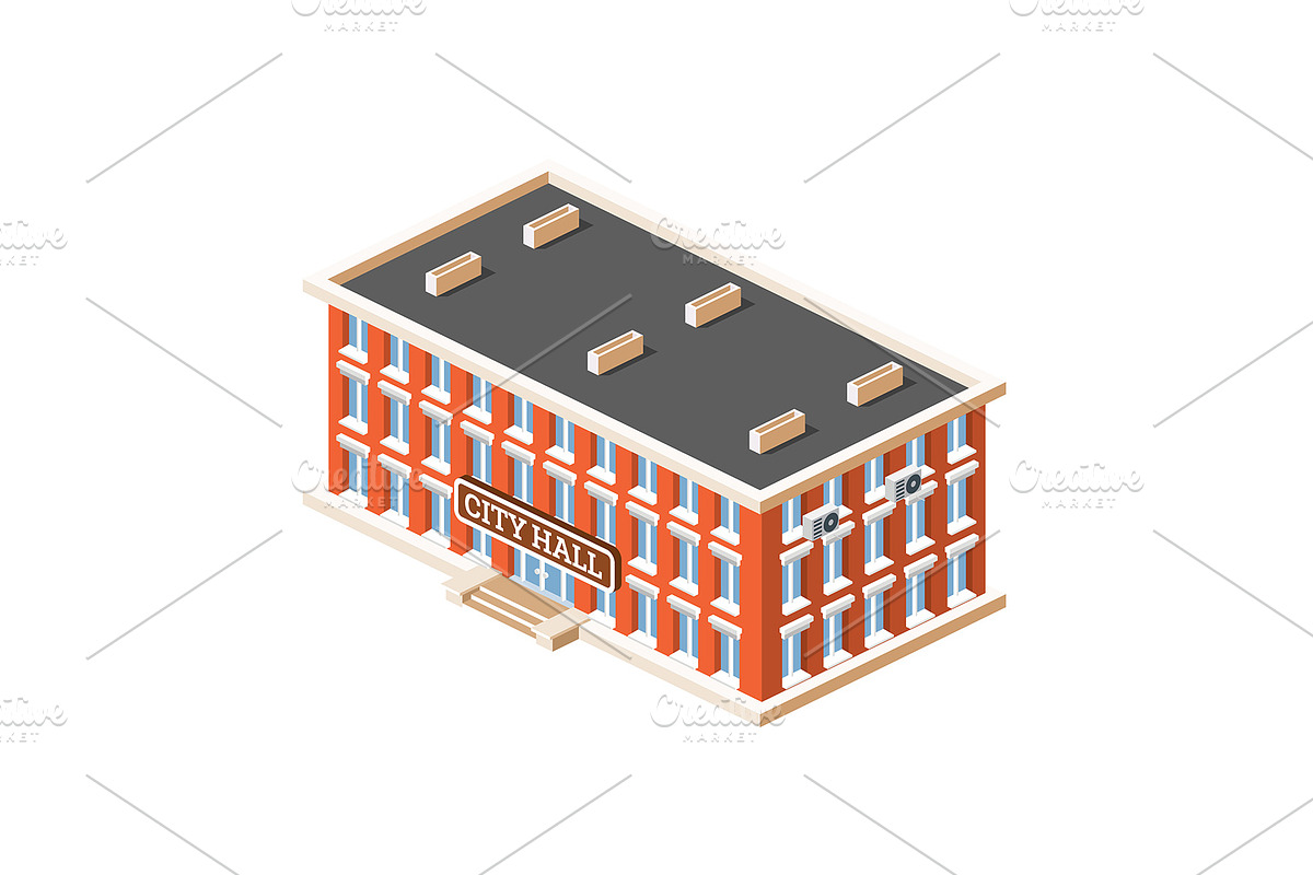 Isometric illustration of a city., an Illustration by Booblgum