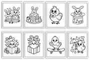 CUTE KAWAII EASTER COLORING BOOK, a Seasonal Illustration by Ink Gallery (Thumbnail 3 of 3)