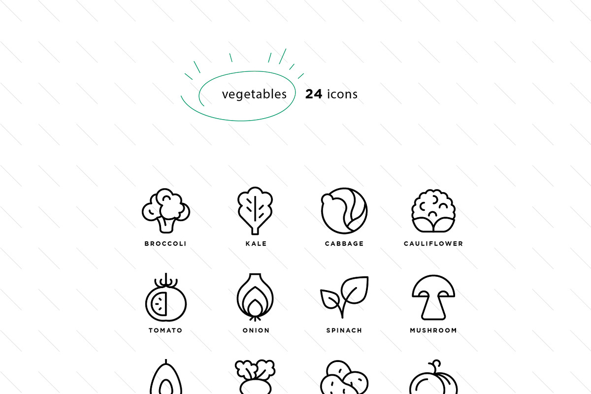 Minimal Food Icons, an Outline Icon by Vineta Rendon (Photo 4 of 9)
