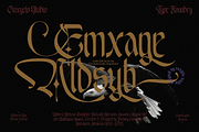 Emxage Aldsyb — Blackletter Font, a Blackletter Font by Enxyclo Studio (Thumbnail 1 of 18)