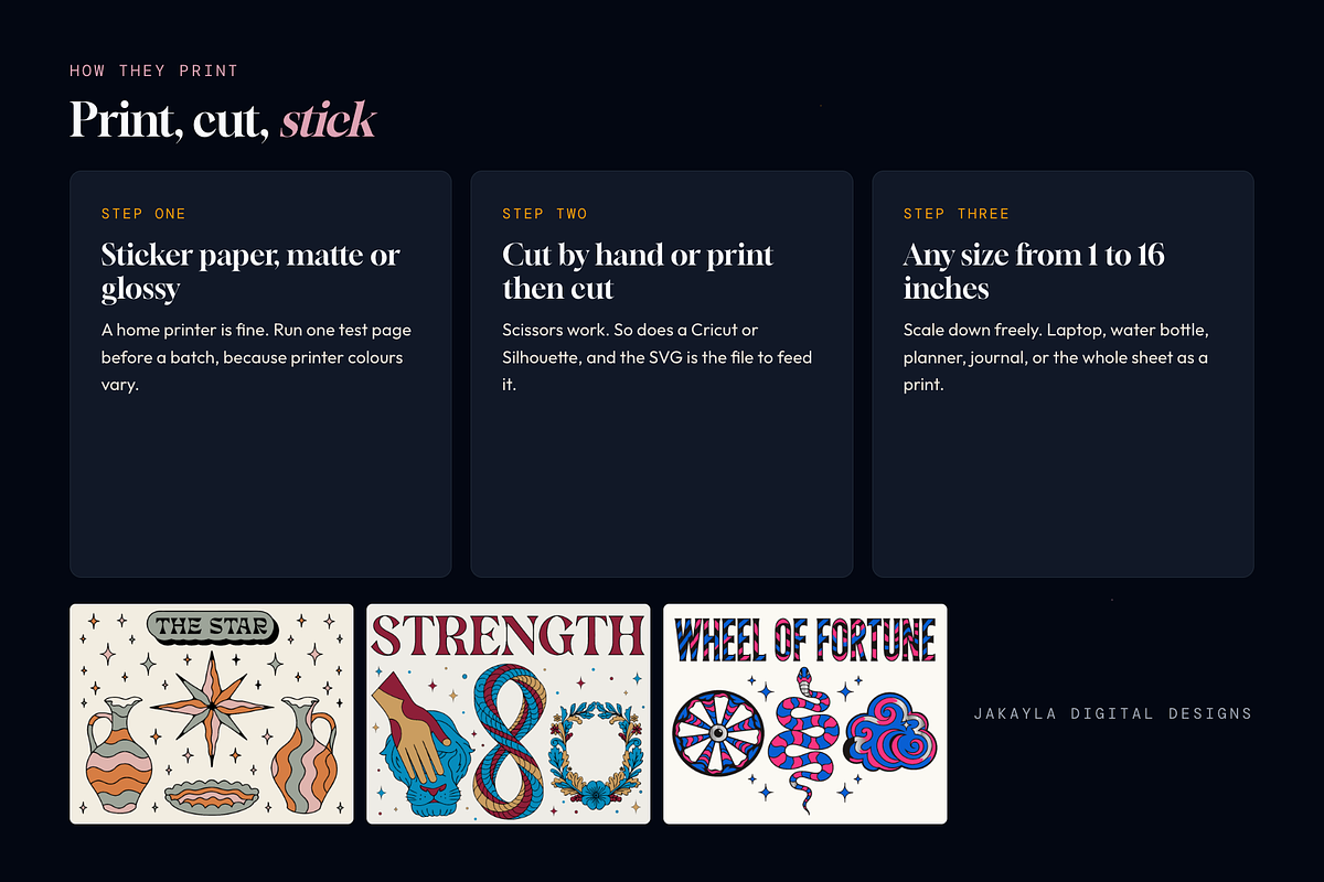 78 Tarot Card Sticker Sheets, an Object Graphic by Jakayla Digital Co (Photo 17 of 18)