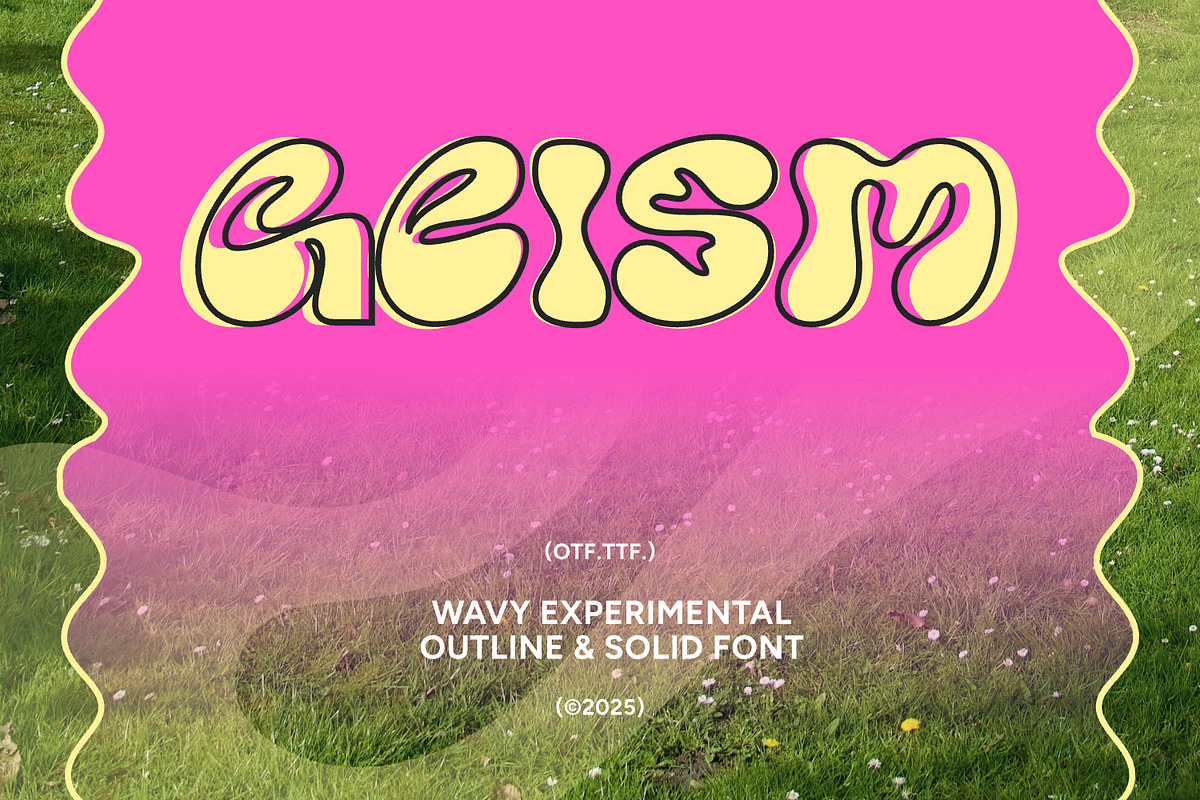 Geism - Solid & Outline, a Font by Matsero (Photo 1 of 10)