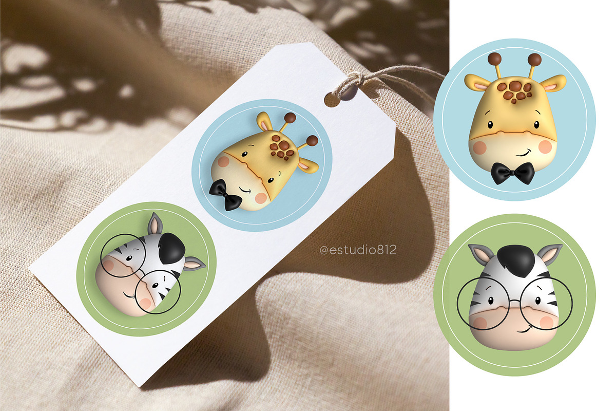Cute Safari - Playdought texture, an Animal Illustration by Estudio 812 (Photo 7 of 8)
