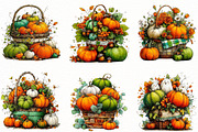 Whimsical Halloween Pumpkin Clipart, a Seasonal Illustration by Designworld (Thumbnail 2 of 7)