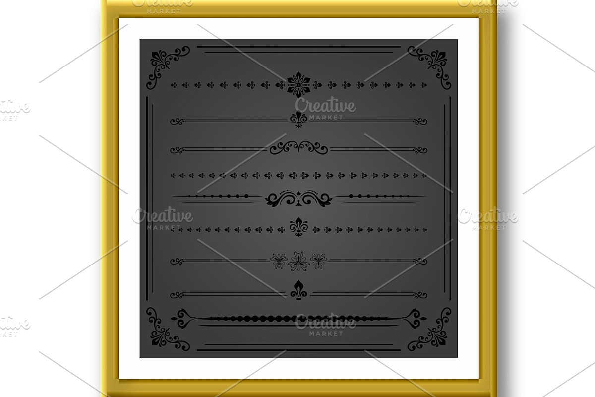 Vintage Big Set of Horizonyal Vector, a Decorative Illustration by FineArtStudio (Photo 2 of 3)