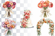 15 Ranunculus Watercolor Cliparts, a Decorative Illustration by Loony Dream Designs (Thumbnail 2 of 5)