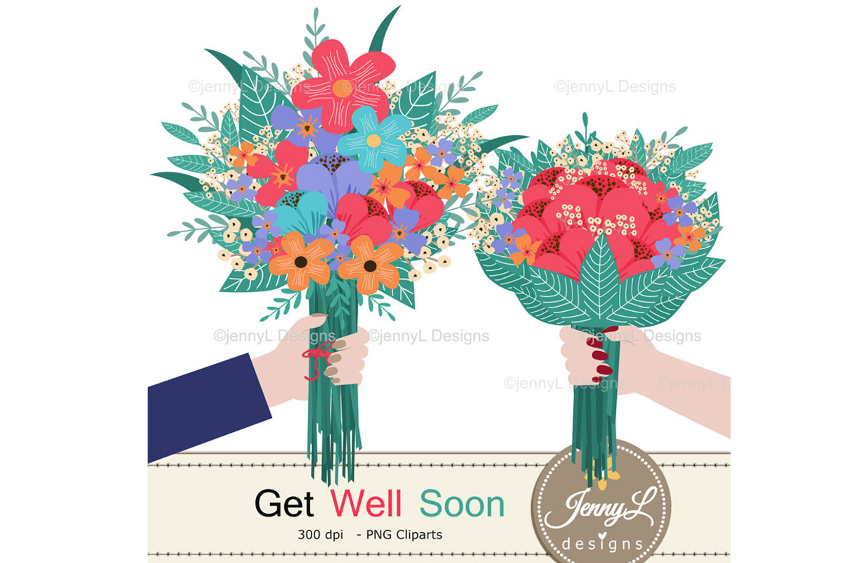 Get Well Soon Digital Papers Clipart, a Pattern Graphic by JennyL Designs (Photo 3 of 9)