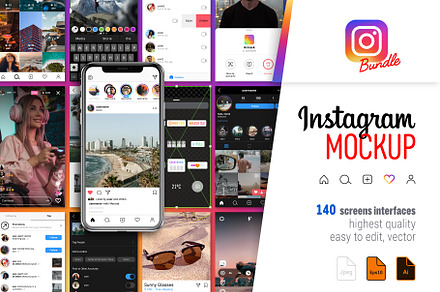 Instagram Screens Templates Bundle