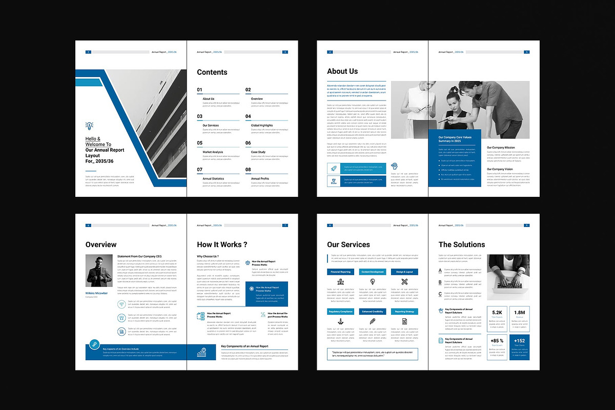 Annual Report Template, a Brochure Template by DesignCrest (Photo 3 of 14)