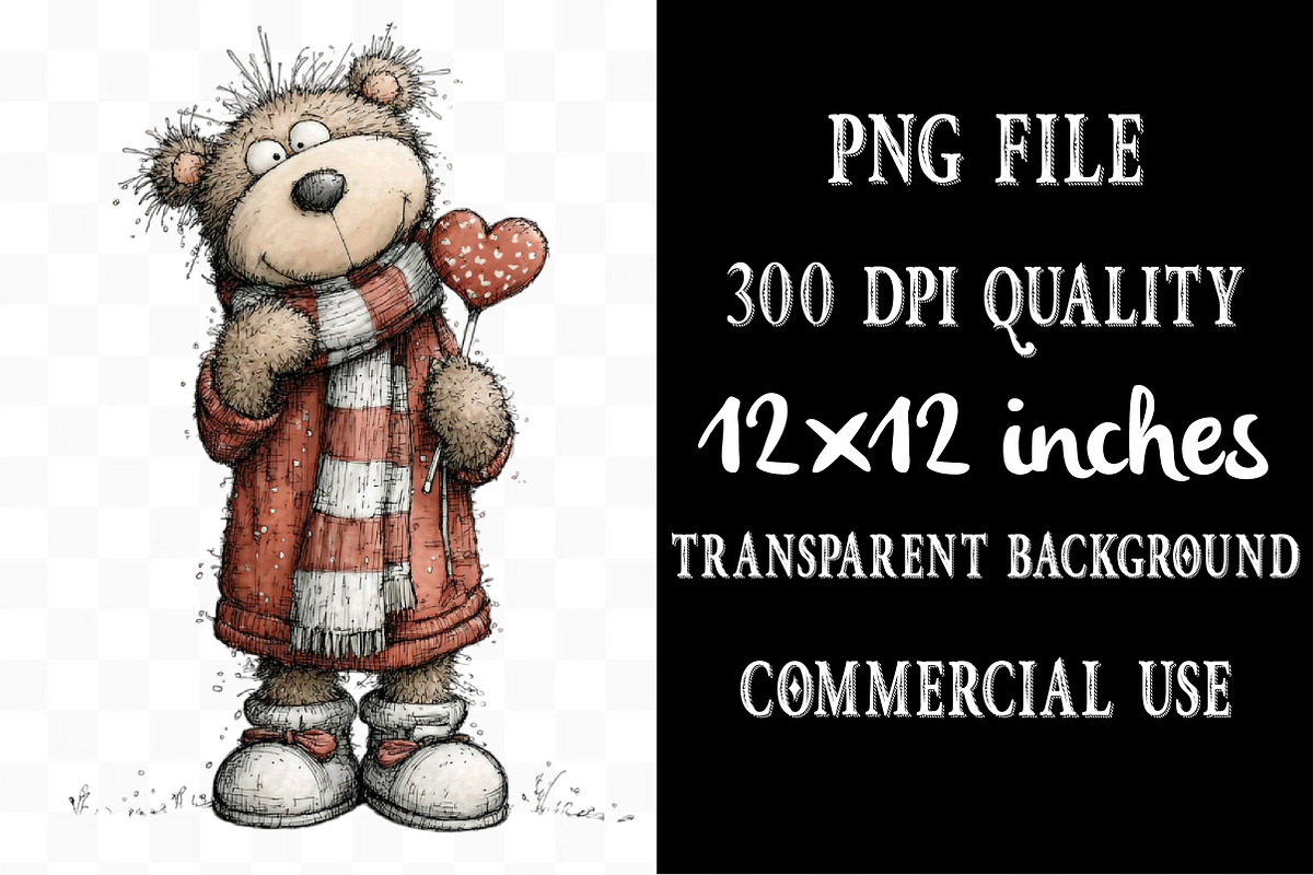 Valentine Whimsical Teddy Bear, an Illustration by Designking (Photo 4 of 5)