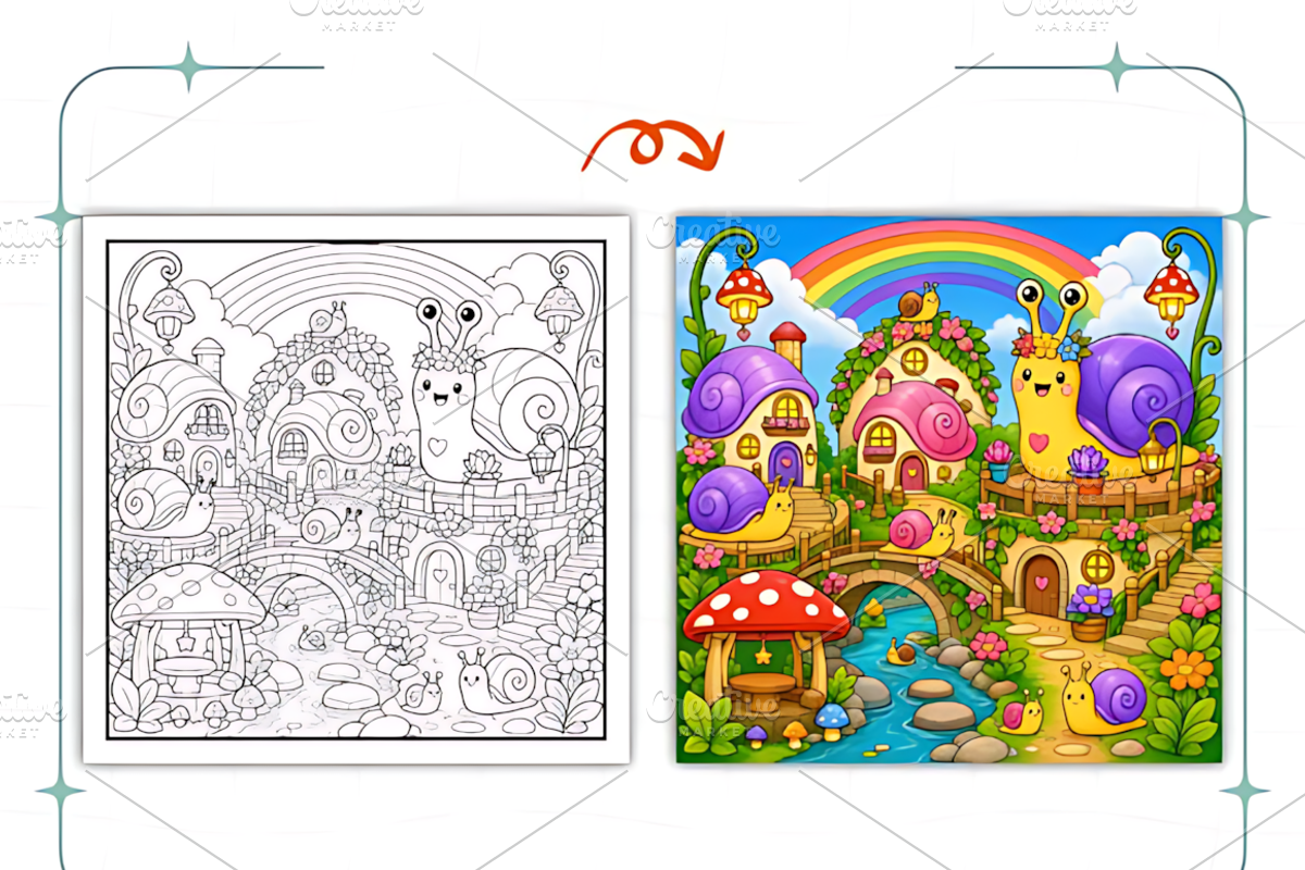 Kawaii Magical Worlds Coloring, a Decorative Illustration by Coco Bloom (Photo 4 of 8)