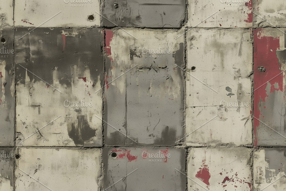 Seamless concrete bunker with industrial military markings textured ...