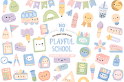 Pastel Back to School Clipart PNG, a Decorative Illustration by TatiMockup (Thumbnail 1 of 5)