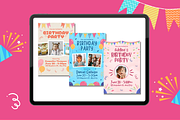 Kids Birthday Party Invitations, a Templates & Theme by TemplateCastleStore (Thumbnail 4 of 9)