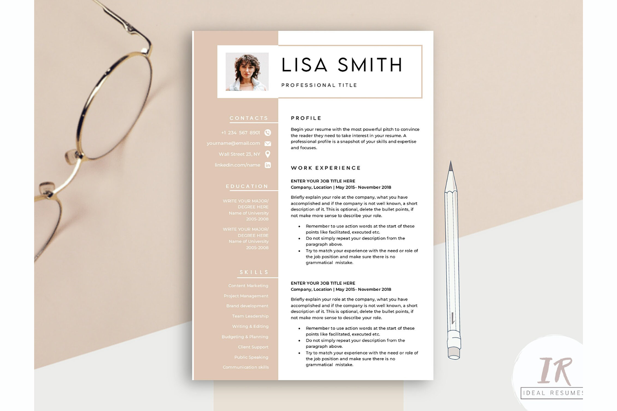 CV template with photo, Word & docs, a Resume Template by Climbwithelevator (Photo 3 of 6)