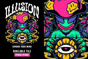 Psychedelic Alien Illustration, an Object Illustration by Pries Studio