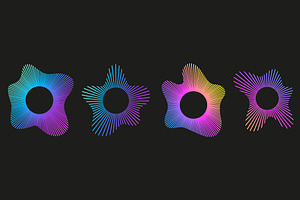 Set of colorful soundwave icons, an Object Illustration by Hannet