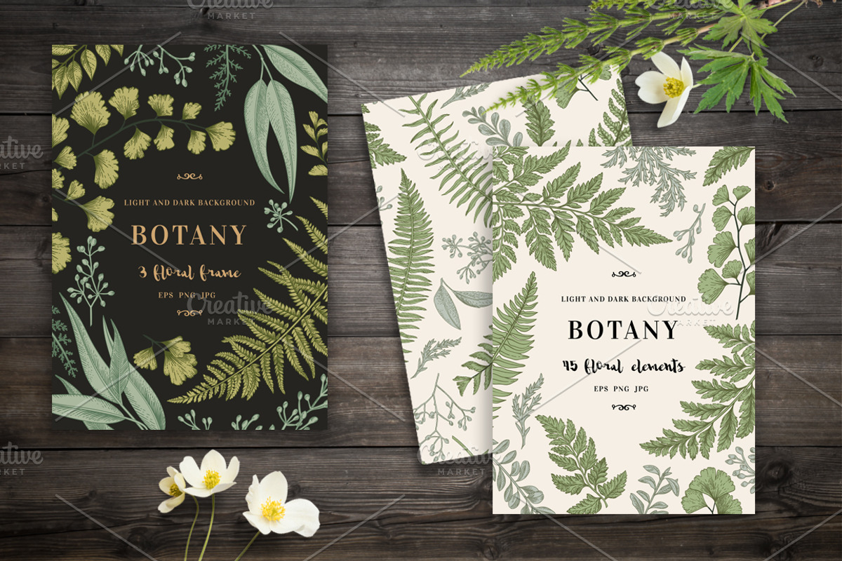 Botanical cards. Set with leaves., a Graphic by Lisla (Photo 2 of 4)