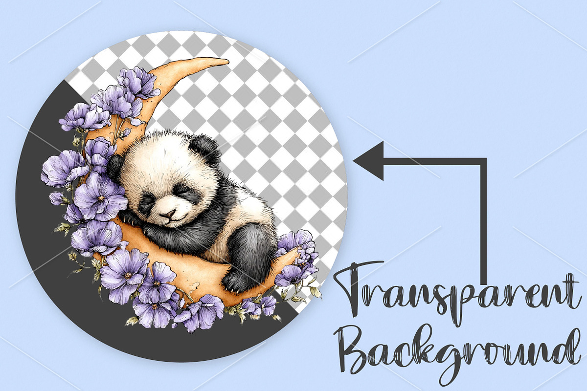 Whimsical Spring Panda Clipart PNG, a Seasonal Illustration by Canvas Craft (Photo 2 of 7)