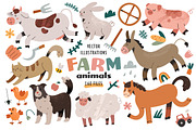 Farm animals cute illustrations, an Animal Illustration by Fave Brush (Thumbnail 1 of 14)