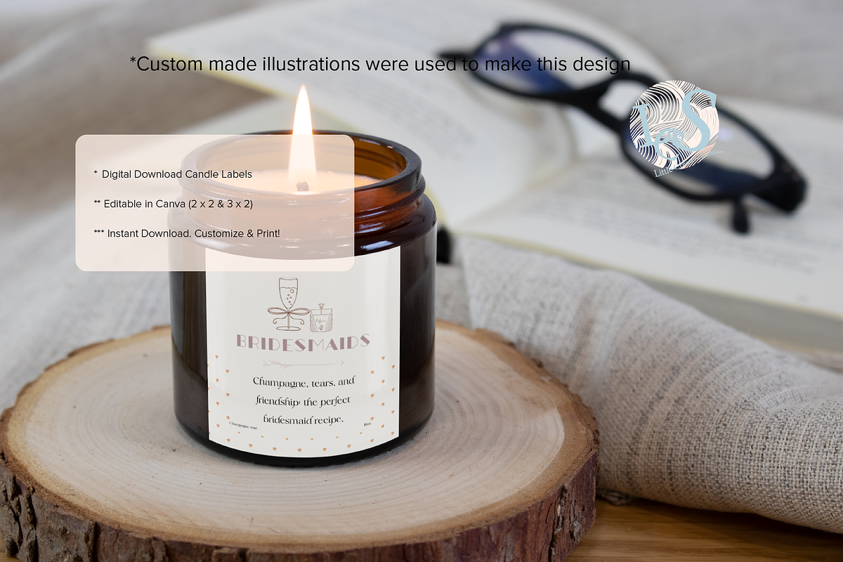 Bridesmaid Candle Label Template, a Stationery Template by Little Creative Scribbles (Photo 3 of 6)