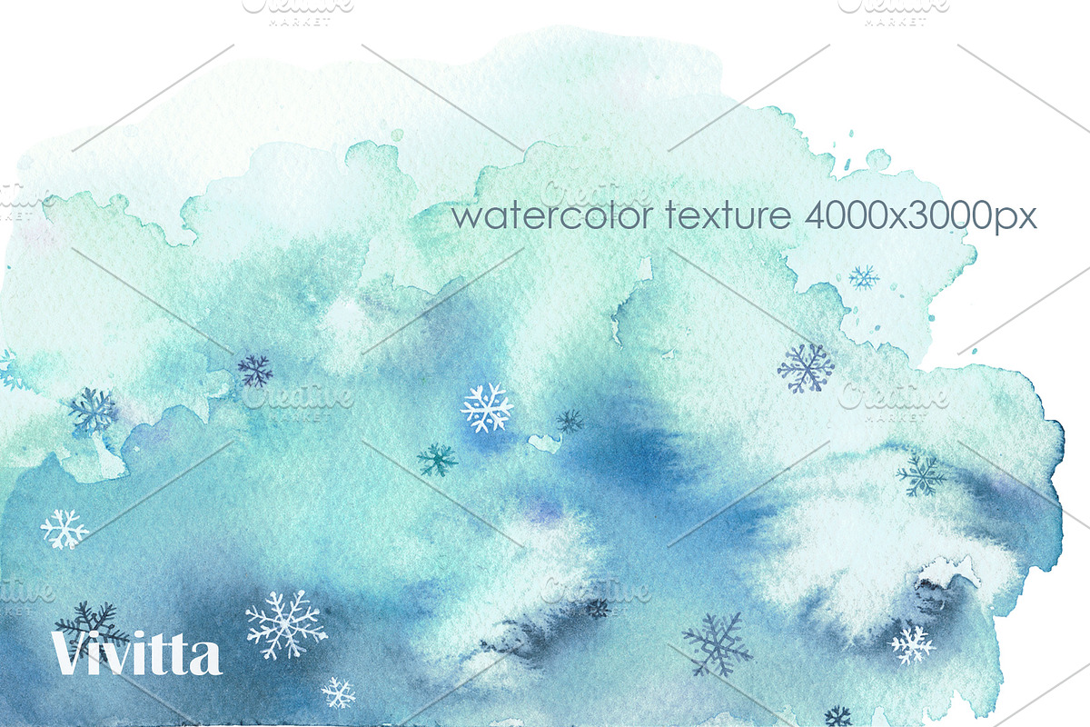 Watercolor snowflakes, Christmas, a Decorative Illustration by Vivitta (Photo 4 of 4)