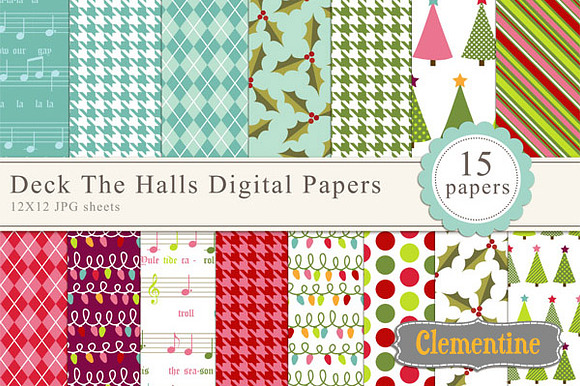 Deck the Halls Digital Paper preview 2