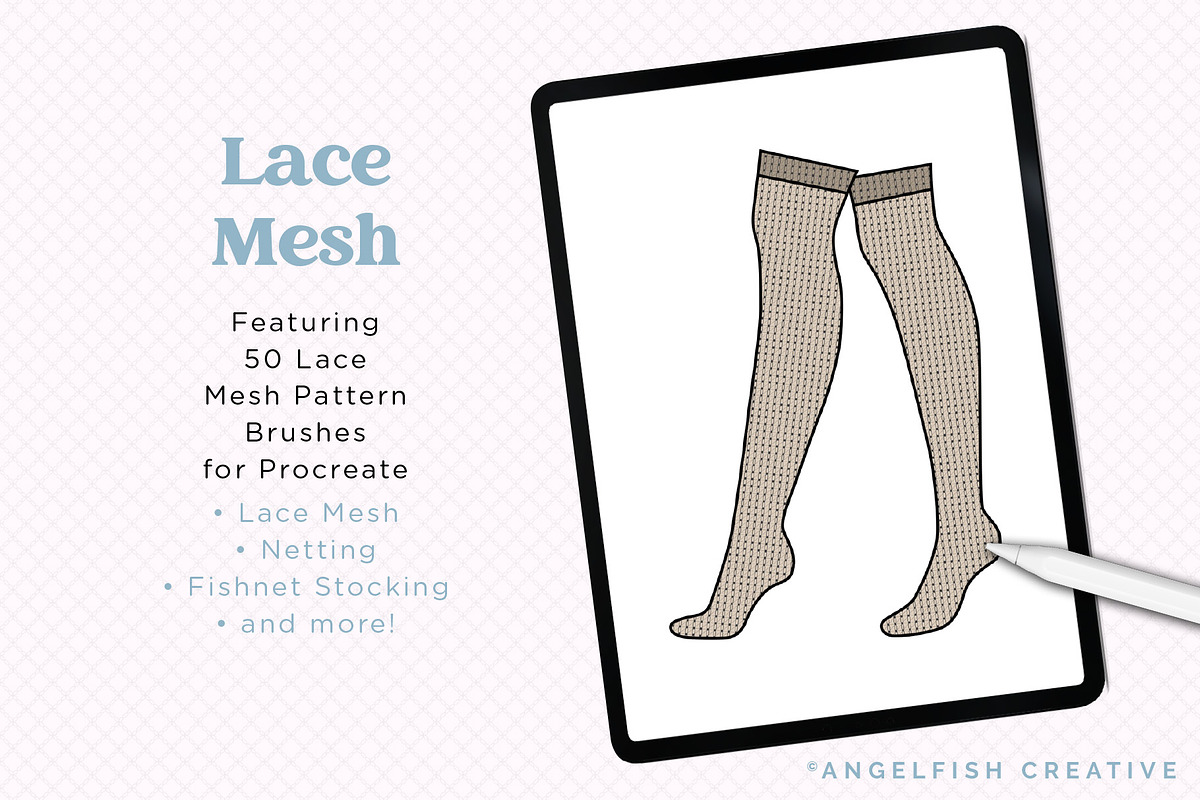 Lace Mesh Procreate Brush Set, a Brush Add-On by AngelfishCreative (Photo 2 of 11)