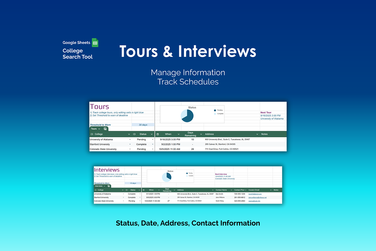 College Search Tool - Google Sheets, an App Template by Ardent Workshop (Photo 7 of 8)