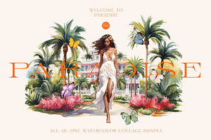 Tropical Watercolor Collage Creator