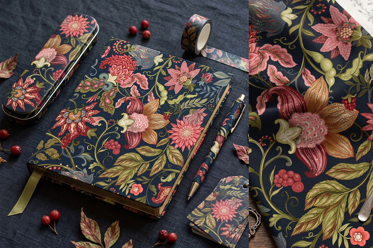 Bramble Jacobean Floral Pattern, a Pattern Graphic by Sonulkaster (Photo 13 of 13)