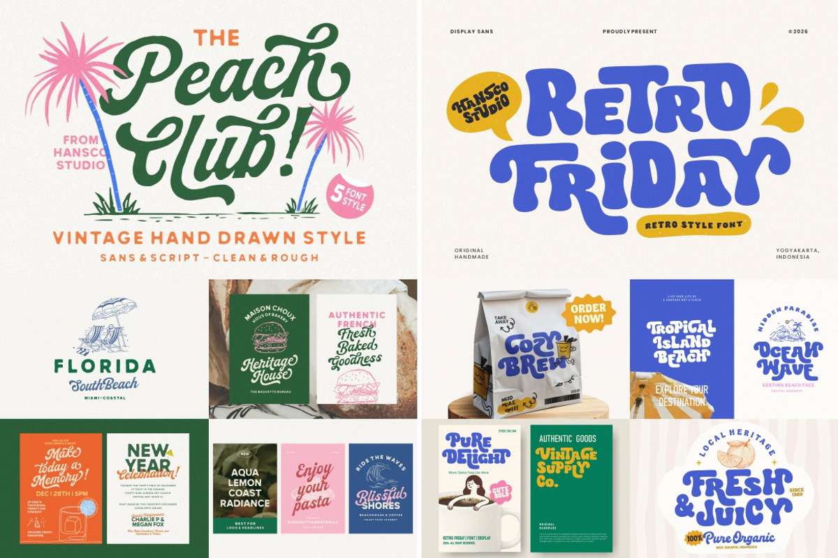 Amazed Vintage Font Bundle - SALE!, a Serif Font by HansCo Studio (Photo 2 of 13)