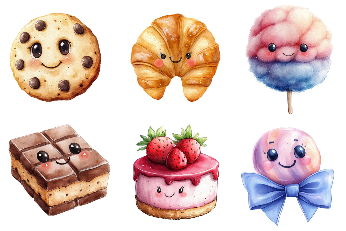 Kawaii Pastel Desserts Clipart, an Illustration by SinaCreation (Photo 4 of 5)