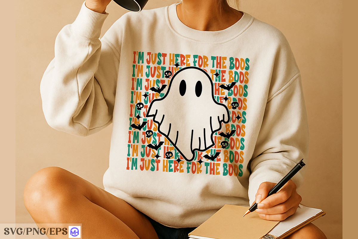 I'm Just Here for the Boos Halloween, a Seasonal Illustration by mh_arif (Photo 4 of 4)