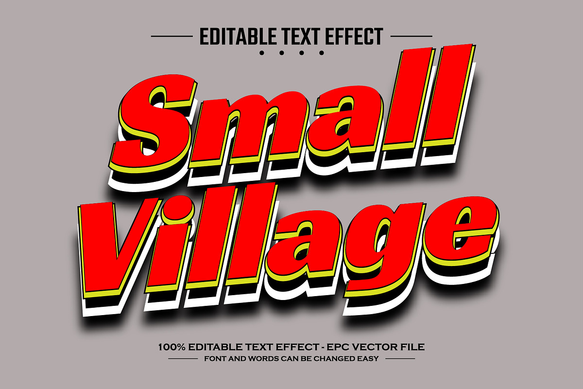 Small village editable text effect, a Layer Style Add-On by nicemorning