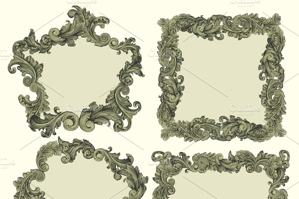 Collection vintage engraved frames., a Decorative Illustration by Vector Engraving (Photo 8 of 31)