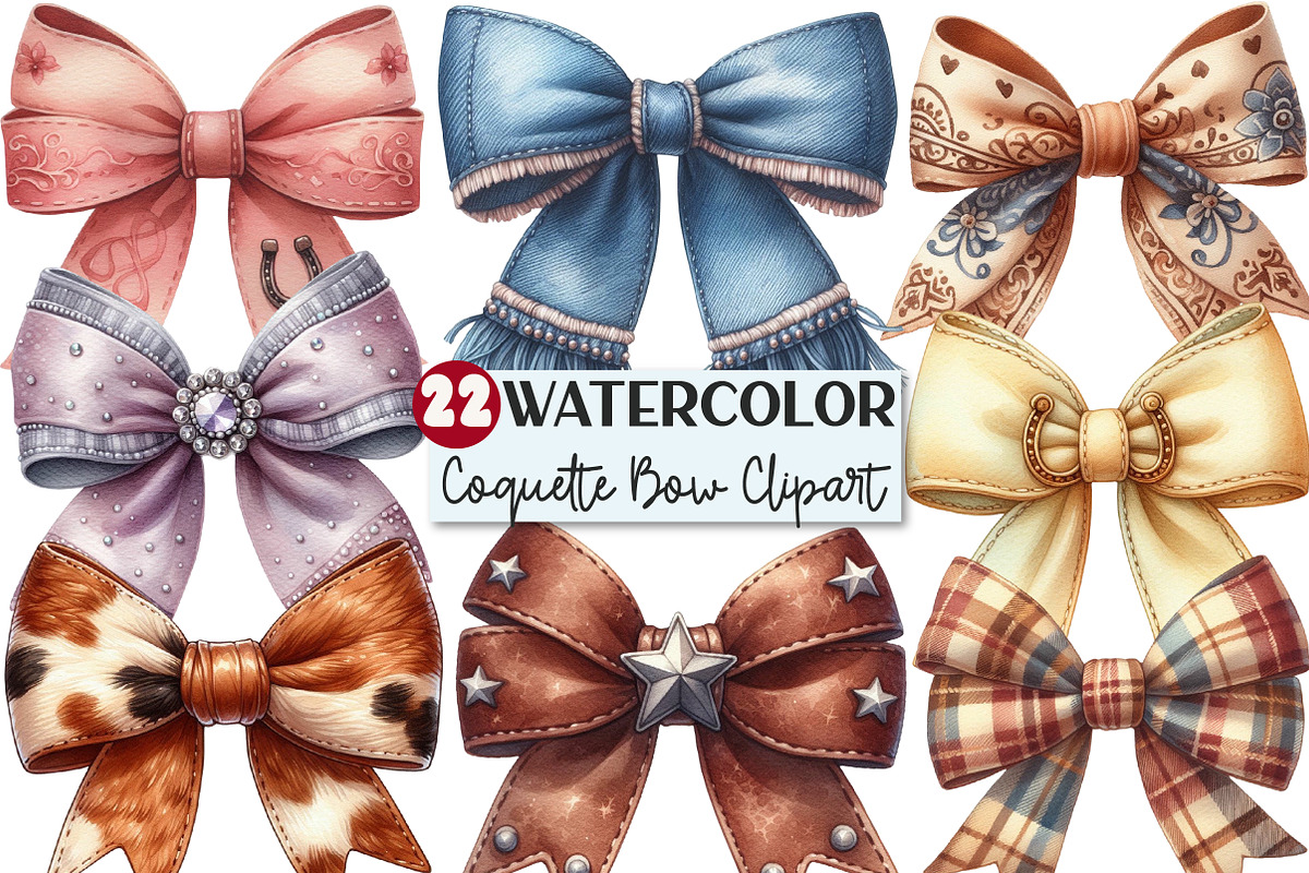 Western Coquette Bow Clipart, an Illustration by Rose Art (Photo 1 of 4)