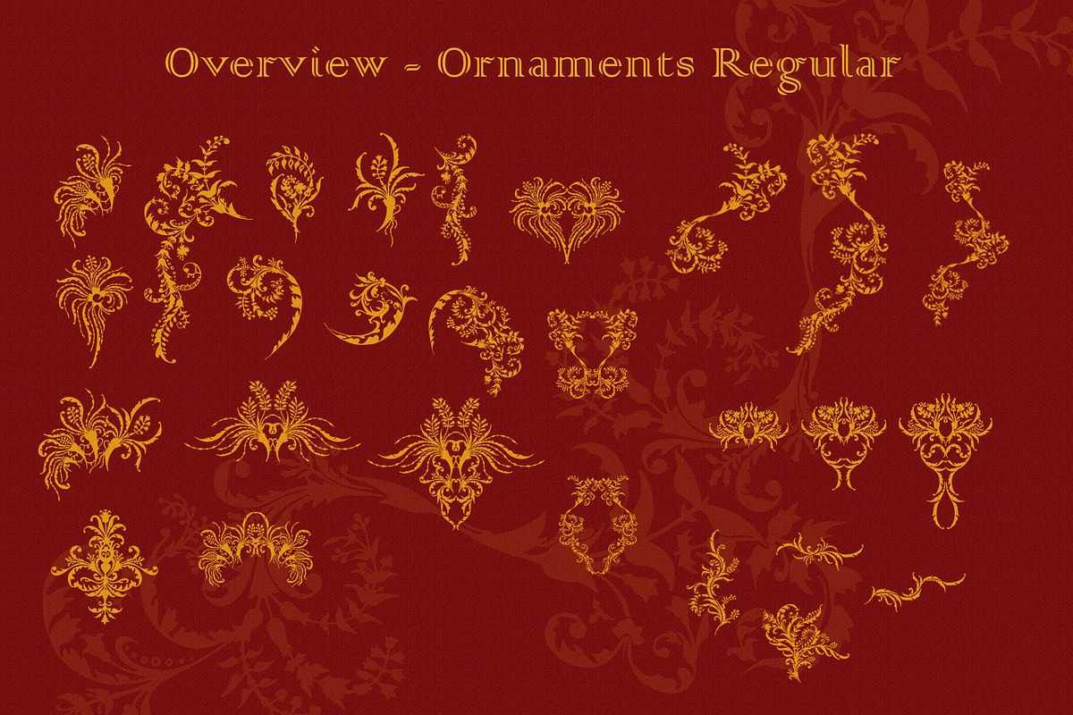 100 Retro Flower Ornaments, a Brush Add-On by xresch (Photo 4 of 12)