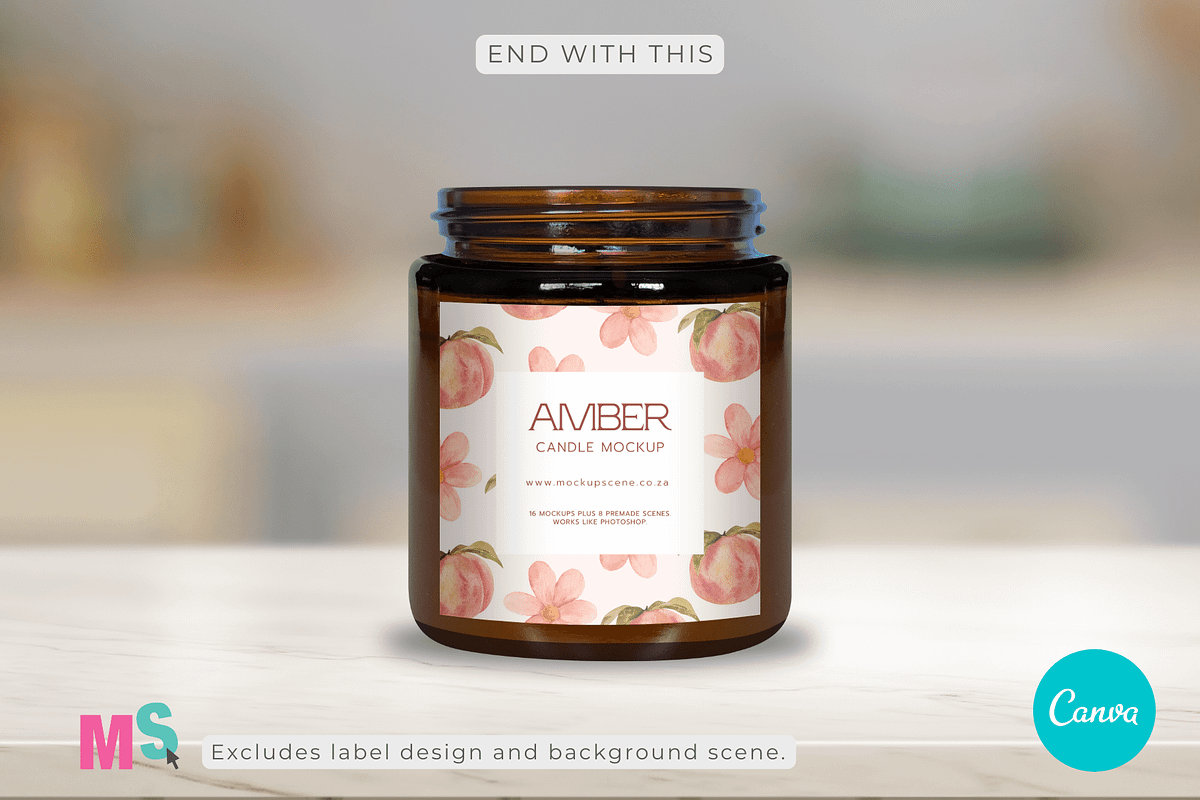 Amber Candle Jar Mockup for Canva, a Mockup by Mockup Scene (Photo 11 of 21)