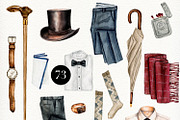 Men's Aesthetics watercolor clipart, an Object Illustration by CrystalinaShop (Thumbnail 7 of 7)