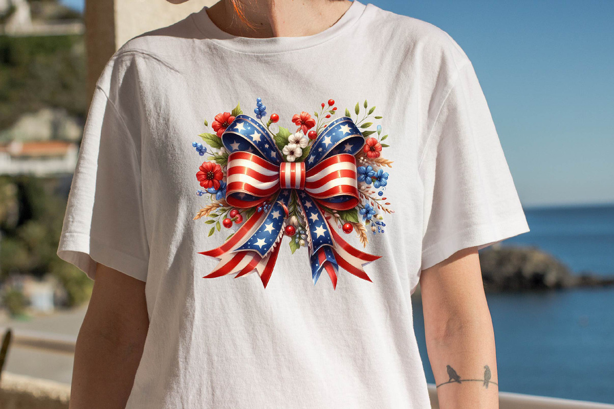 Watercolor 4th of July Coquette Bow, an Illustration by SVGArt (Photo 8 of 8)