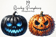 Quirky Pumpkins PNG Clipart, a Seasonal Illustration by RobertsArt (Thumbnail 1 of 7)