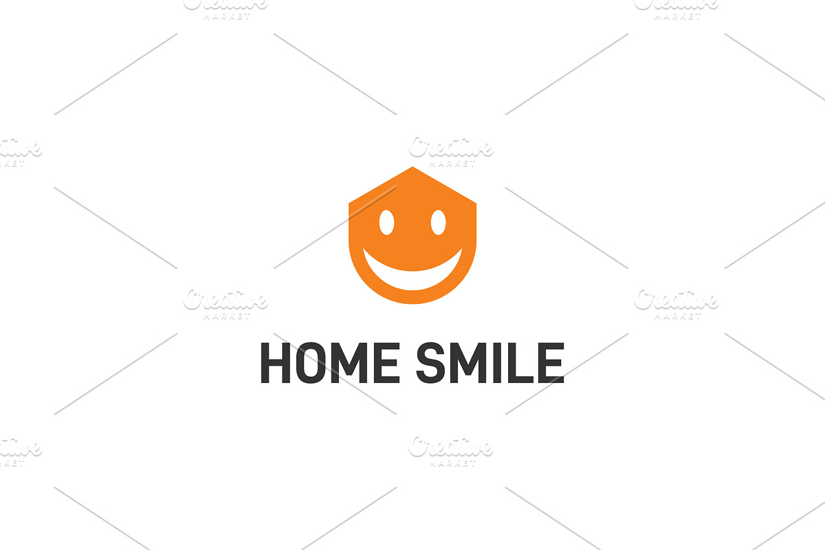 Home with smile face logo design, a Branding & Logo Template by yanuart