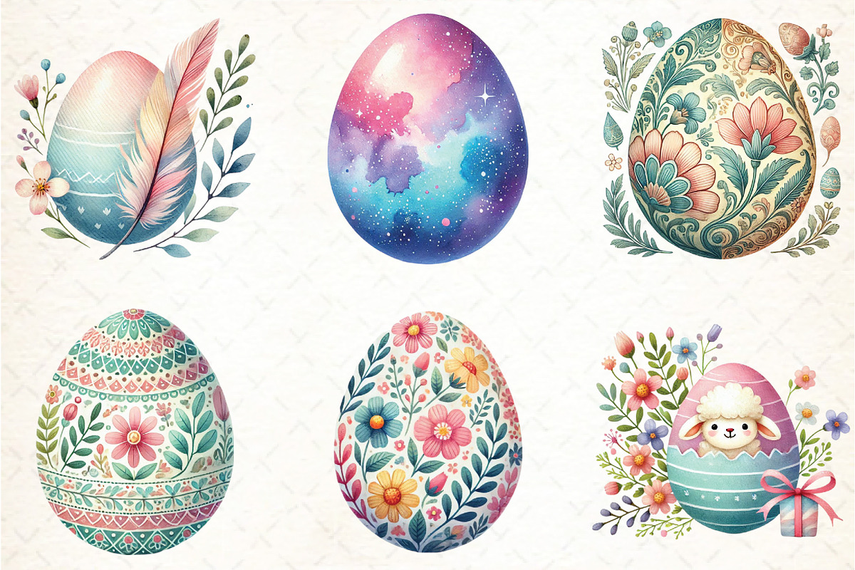 Cute Easter Eggs Sublimation Clipart, an Illustration by DreamCafeArt (Photo 2 of 5)