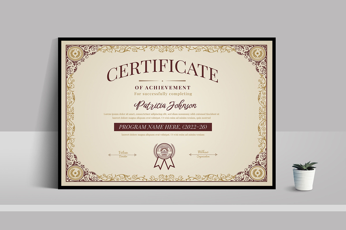Vintage Employee Award Certificate, a Stationery Template by MightyDesign (Photo 2 of 6)
