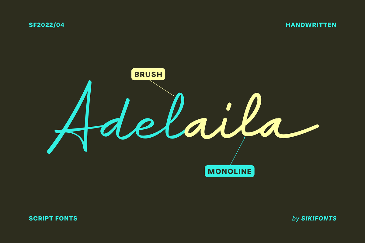 Adelaila, a Script Font by Sikifonts (Photo 1 of 9)