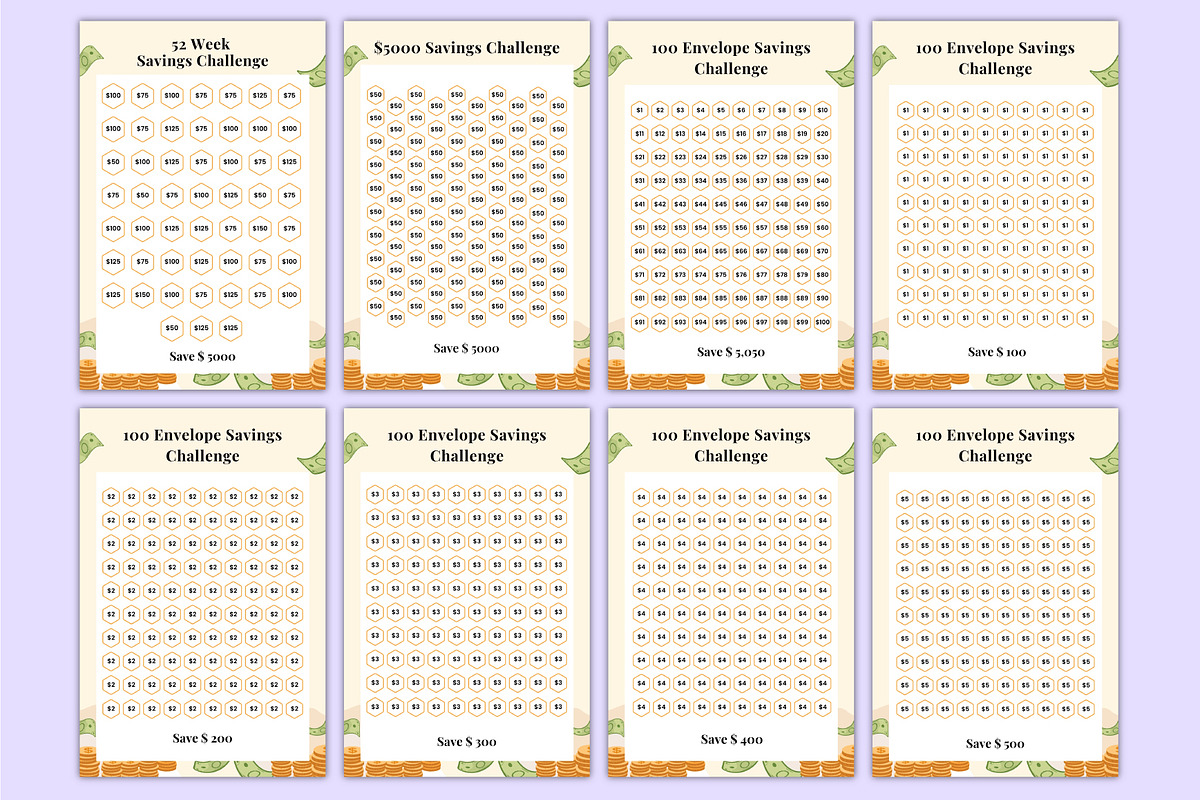 2026 Money Saving Challenges Book, a Stationery Template by Mustafiz (Photo 6 of 8)