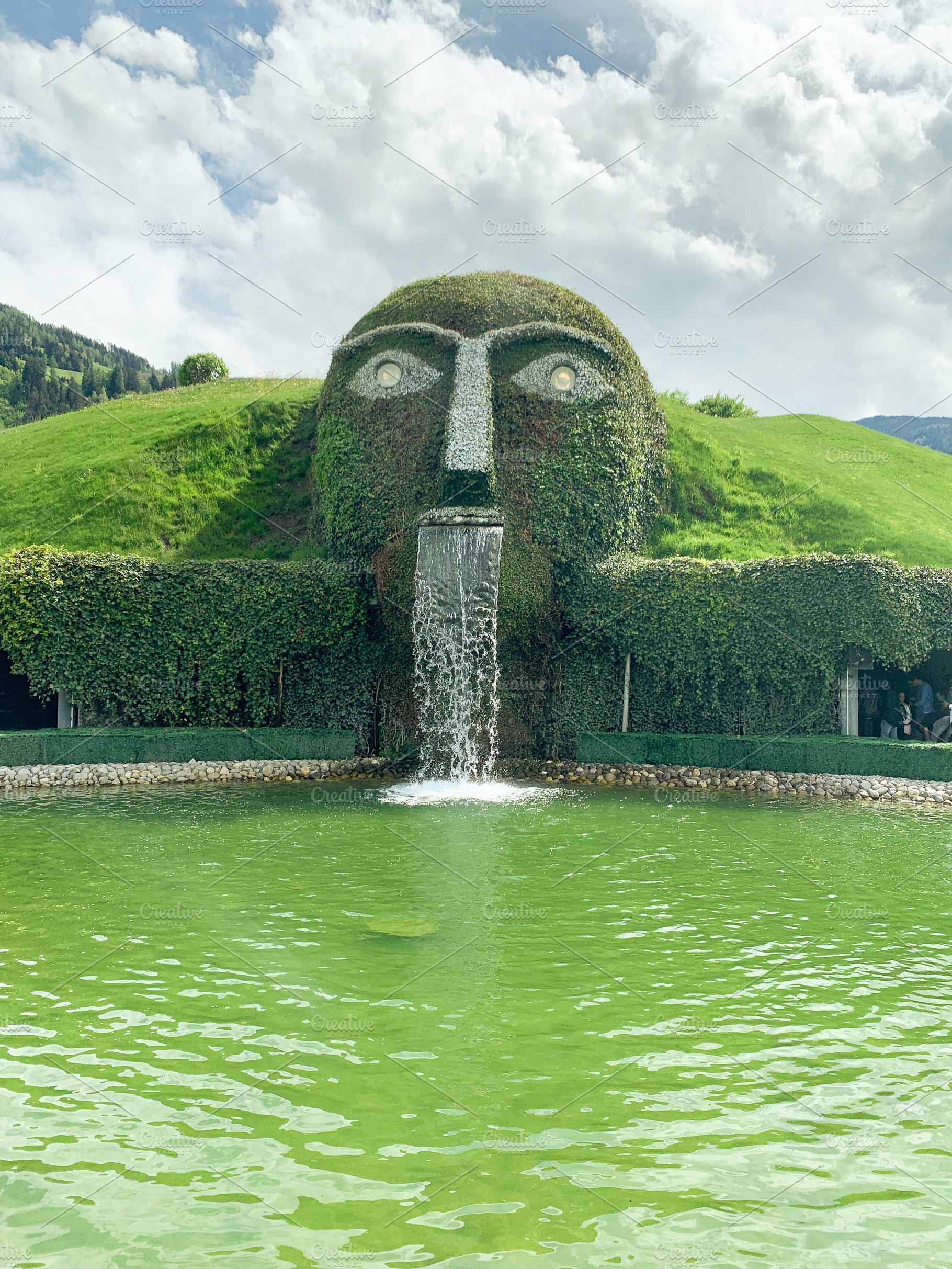 Green sculpture fountain at Swarovski Crystal Worlds,, a Holiday Photo by sebastianaraw