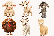 Quirky Farm Animals Clipart PNG, a Seasonal Illustration by Designworld (Thumbnail 3 of 9)